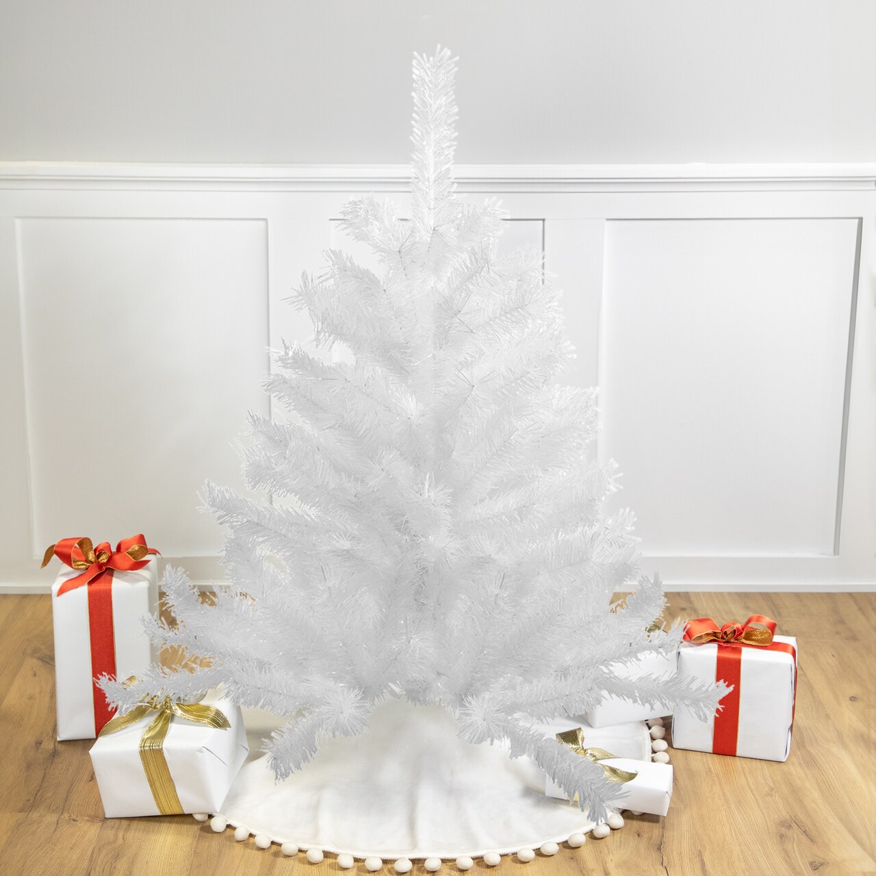 Northlight Full Icy White Spruce Artificial Christmas Tree - 3' - Unlit